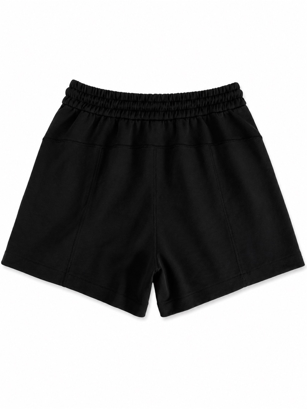 Black Women's Athletic Lounge Shorts with Elastic Waist